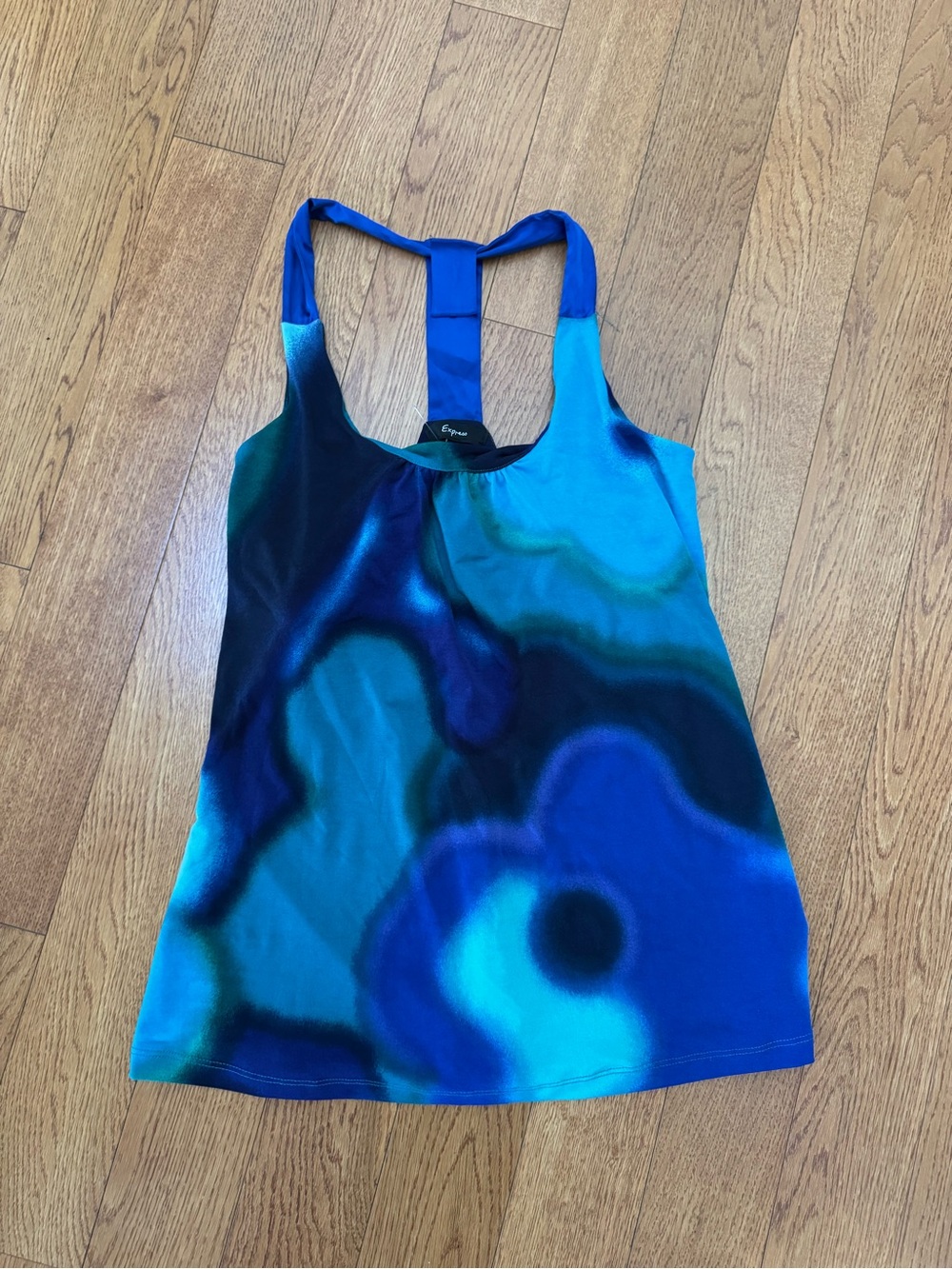 Express Blue & Teal Abstract Racerback Tank